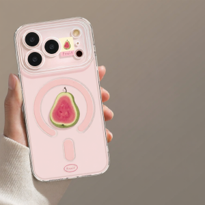 YOUSIDUN |  suitable for Apple 17 mobile phone case iphone17promax17pro Guava 16pro transparent magnetic suction 14 with stand 16 Internet celebrity hot model 15 summer 13 pink 15pro official