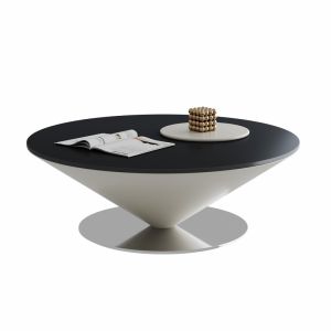 YINANWANG | Creamy Style Suspended Marble Round Coffee Table