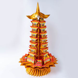 Tháp Wenchang Chất Liệu Bộ Giấy Origami Gấp Đèn Thông Minh Đèn Sen Vàng Wenchang Có Hướng Dẫn Văn Hóa Vật Dụng Kinh Doanh