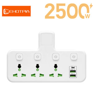 EU US Plug AC Power Strip Outlet Multiprise Universal Wall Mounted Separate Switch Socket Network Filter USB C Ports Chargeing