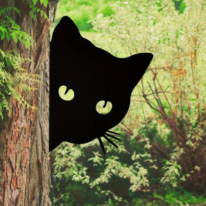 Rustic Creative Metal Cat Planter Outdoor Garden Decor Farm Style Iron Art Flower Pot Creative Trendy Animal Shape Courtyard Decoration