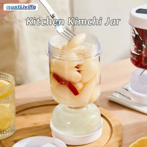 ขวดโหลพลาสติกสำหรับดองแบบเปียกและแห้งขวดนาฬิกาทรายมะกอกพร้อมที่กรองแบบฝาพับสำหรับดองเครื่องคั้นน้ำผลไม้จากเหยือกเครื่องคั้นน้ำผลไม้แบบสุญญากาศแห้งเปียกตัวแทนจำหน่าย