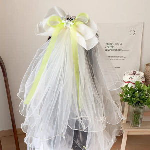 Princess Tulle Headband Crown Bow Streamer
