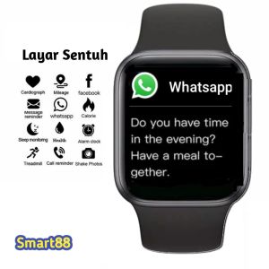 Upgrade Smartwatch Layar sentuh panggilan telephone Hp Android Jam pintar Full Menu wallpaper monitoring tidur Jam tangan hp remote Music camera live control