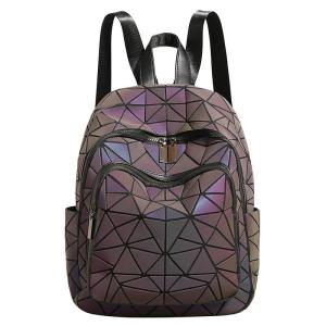 URCDN RDALVO | Holographic Geometric Quilted Large Capacity Lightweight Backpack