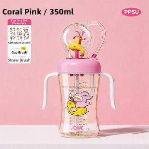 QWE | PPSU Fountain Drinking Straw Cup for Children Aged 3-5 and Above