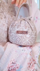 ALLUNA - Mukena Dewasa Premium 2in1 Armanie Silk Motif Bunga Lasercut Travel Set Namira Series