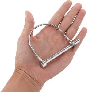 Wire Lock Pin Heavy Duty Safety Coupler Shaft Locking Pins Hitch Pto Pin Round Loop Wire Lock Trailers Pin for Farm Lawn Garden