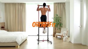 OneTwoFit Foldable Power Tower Multifunctional Pull Up Station Adjustable Height Pull Up Bar Home Fitness Equipment