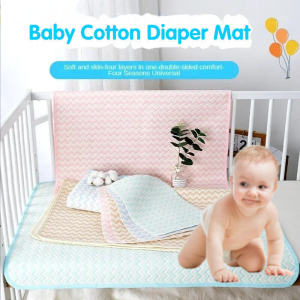 100% Cotton Diaper Changing Mat: Portable, Washable, Reusable, Breathable & Anti-Slip