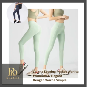 REYA Legging Olahraga Wanita High Waist Premium Stretch Nyaman Anti Melar untuk Gym & Yoga