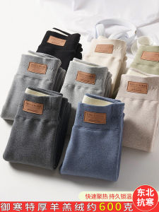 Cashmere Leggings Womens Autumn and Winter Velvet Padded Thickened Outer Wear Cotton Pants Plus Size Warm Pants Black Fleece Long Pants