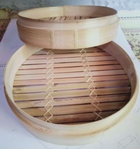 Klakat Bambu Dimsum 40cm Kukusan Bambu 2 Wadah
