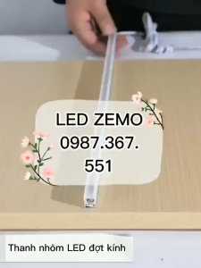 Thanh nhôm LED kẹp đợt kính (gửi hàng thanh 1m) (cần gửi thanh 3m lh shop)