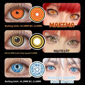 Kính Áp Tròng Màu Tím Cosplay Sharingan Visuashow Dùng Một Năm Loại Hydrogel 1 Cặp Phụ Kiện Cosplay