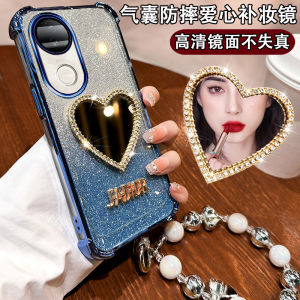 VivoS20 Female Style Phone Case V2429A Luxury Diamond Embedded Lens Protection Full Cover Electroplated Silicone Protective Shell