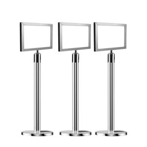 XINWANHUANG | Stainless Steel Stand Sign A4 A3 Isolation Barrier Orientation Display