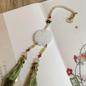 Womens Ethnic Style Waist Accessory Tassel Embellished Chinese Ancient War Robe Jade Pendant Fashionable Traditional Gown