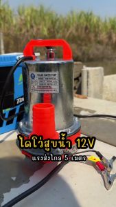 ปั๊มดูดน้ำ ไดโว่ 1 นิ้ว 12V 350W ปั๊มโซล่าเซลล์ ปั๊มน้ำ ปั๊มโซล่า โซล่าเซลล์ รุ่นDWP-12 มอเตอร์ทองแดง หัวทองเหลือง