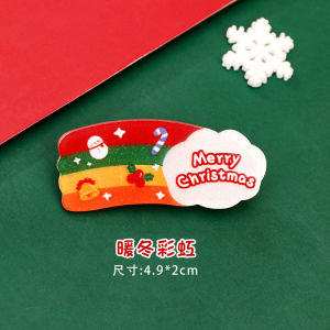 Cute Santa Claus Hair Clips Childrens Candy Acrylic Hair Clips Cartoon Forehead Clip Christmas Small Gifts