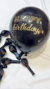 1Bag Black 10inch Happy Birthday Confetti Latex Balloons Adult Birthday Party DIY Home Party Anniversary Decoration Supplies