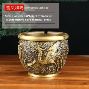 Copper Jude Pure Copper Boy Meets Girl Cornucopia Chinese Retro Luxury Creative For Home Office Storage Ashtray