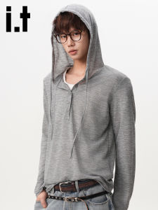 izzue | American Style Summer Breathable Casual Loose Hooded Long Sleeve T-Shirt