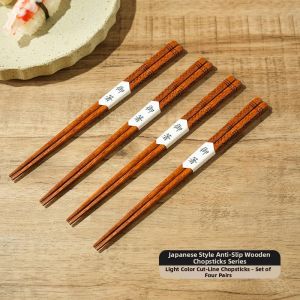 SHELI | High-Quality Retro-Style Wooden Chopsticks Set with Anti-Slip Tips