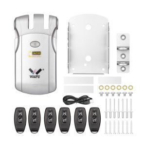 Wafu ประตูล็อค 019 รีโมทคอนโทรล Deadbolt ล็อคอิเล็กทรอนิกส์ Keyless Tuya บลูทูธ/Wifi สมาร์ทล็อค 433 Mhz ล็อคที่มองไม่เห็น