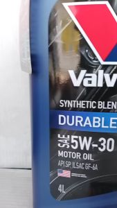น้ำมันเครื่อง เบนซิน วาโวลีน Valvoline Durablend 5W-30 ดูราเบลน กึ่งสังเคราะห์ ( เลือก 4+1ลิตร 4ลิตร 1ลิตร )