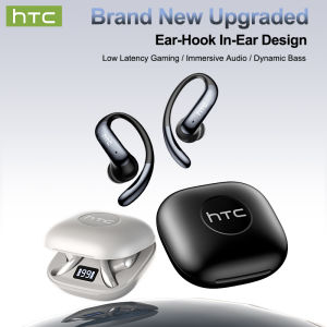 AI Translator Earbuds HTC NE63 Open Ear Wireless Bluetooth Earphones HiFi Sound HD Call With LED Power Display