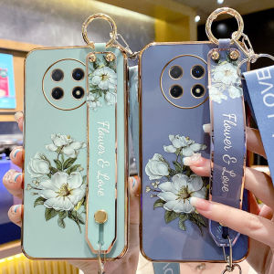 เคสโทรศัพท์ซิลิโคนป้องกันสำหรับ Huawei Enjoy 60X แบบมีสายรัดแขนดอกไม้สำหรับผู้หญิง รุ่น STGALOO รุ่นใหม่ป้องกันการตกหล่น