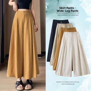 La Chapelle | Summer Lightweight Sun Protection Loose Ice Silk Linen Culottes