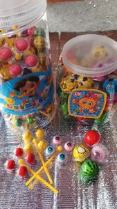 DSM Lunak Mini Kipas Permen Lunak Viral Enak kecil 1 Toples isi 50 - Permen bola  mata besar 1 toples isi 50