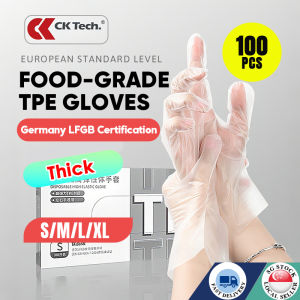 🇸🇬 100pcs 3X thicker Disposable TPE Gloves Premium | Food Grade | BPA FREE| Oil& Heat resistant European Standard