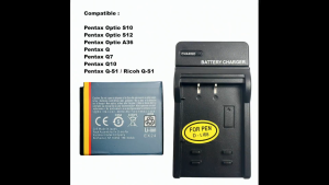 Pentax Battery D-LI68 / DLi68 Compatible battery / Charger For Pentax Optio S10 S12 A36 Q Q7 Q10 QS
