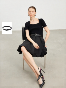 Vero Moda | Đầm A-line Dáng Xòe Cổ Vuông Gập Ống Tay Rút Dây Eo