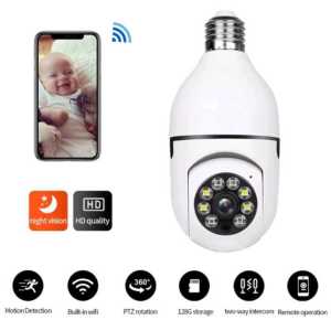 CCTV IP Camera WIFI V380 Pro cctv jarak jauh E27 Wireless 1080P NIGHT VISION FULL HD APP Control termurah lampu pantau lewat hp  CCTV wireless wifi Kamera IP Camera