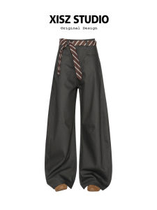 American Retro High Waist Straight Leg Suit Pants Women Summer Early Autumn Casual Wide Leg Casual Pants Versatile Slimming