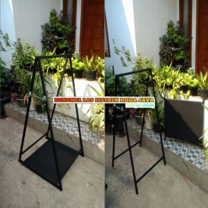 standing banner 2 sisi + tatakan / stand banner besi hollow / frame spanduk / papan iklan