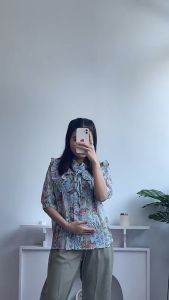 [Basica Moda] 2277 Atasan Top Blouse Kemeja Wanita Maddy Floral Chiffon Import