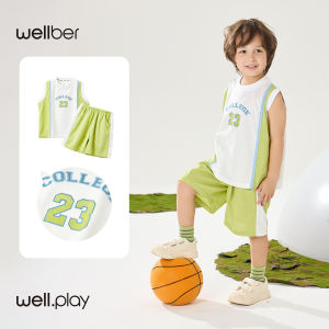 wellber | Quick Drying Boys Tank Top Basketball Sportswear Set