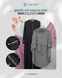 GAMIS ZAAYRA ALWA HIJAB TERBARU | Gamis Dewasa Muslimah Terlaris Baju Muslim Hitam Bordir Premium ALWA HIJAB