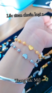 LẮC TAY TITAN NỮ TRÁI TIM - Trắng/Vàng - KHÔNG ĐEN KHÔNG GỈ [Trang sức MiJ]