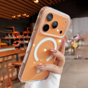 Transparent For Magesafe Magnetic Wireless Charge Case For iPhone 7 8 Xs 11 12 13 14 15 16 17 Pro Max Air Plus Shockproof Cover