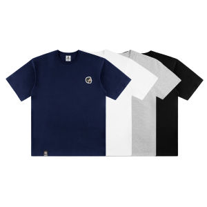 Mmlab Mrmai Logo Embroidery Heavyweight Brushed round Neck Short Sleeve Tshirt in Black Youth Fashion Breathable Summer Top