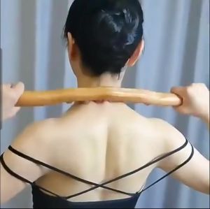 VIRALSHOP88 TONGKAT PIJAT KAYU tongkat hua sha bahan kayu alami terapo leher bahu punggung s021