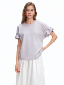 DUSHU | Anti-bacterial Pleated Design Cotton T-Shirt