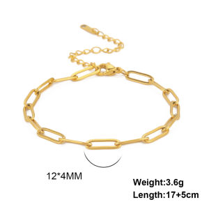 Skyrim Friendship Paperclip Link Chain Men Women Girls Stainless Steel Gold Color Bracelets Minimalist Jewelry Valentine Gift