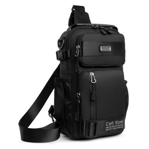 กระเป๋าคาดหน้าอกความจุขนาดใหญ่ 5 วิธี กระเป๋าสะพายไหล่ข้างเดียว กระเป๋าสะพายข้าง กระเป๋าถือแบบสะพายหลังสองข้างสำหรับกลางแจ้ง